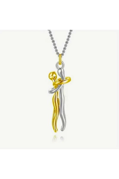 Generic Brand Couple Hugging Together Steel Necklace Valentine's Day Gift
