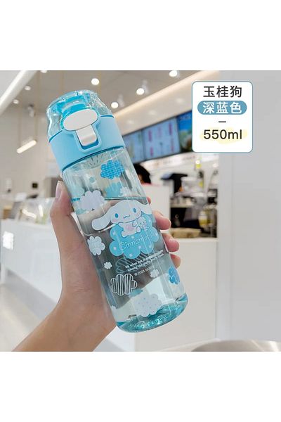 Choice Cinnamoroll 550ml Kawaii Sanrio Water Bottle Cinnamoroll Cartoon Anime Plastic Water Cup Sleeve Toys