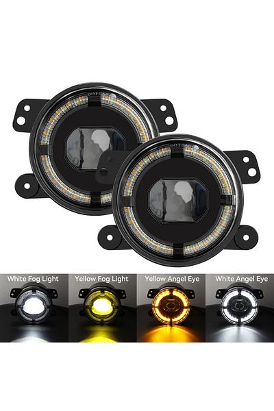 Choice 2pcs 2pcs 4inch Led Fog Lights Halo Ring Drl Off Road Fog Lamp For Chevrolet Wrangler Jk Tj Lj Dodge
