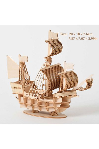 Choice Ship 1pc 3d Diy Wooden Puzzle Model Handmade Mechanical Toy Building Game Assemble Ship Model 3d Mod