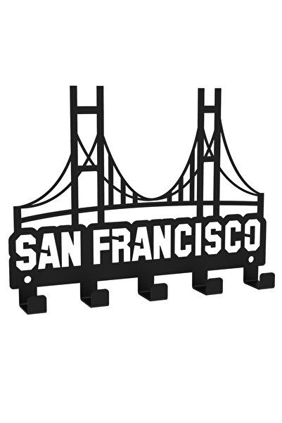 decorelax San Francisco Metal Key Chain Black