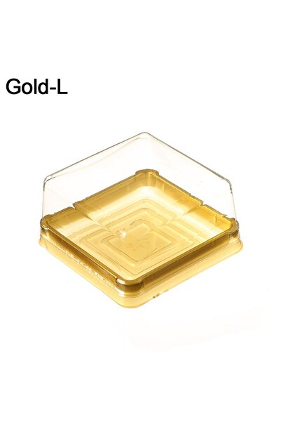 choice2 S gold 50pcs Plastic Square Moon Cake Boxes Egg-Yolk Puff Container G...