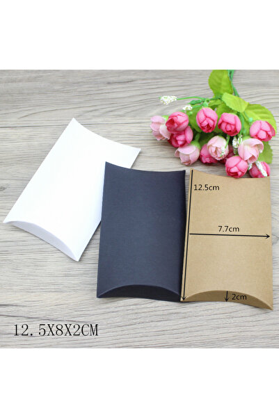 Choice1 10pc multis size gifts box vintage kraft white gifts package pillow box paper party suppiles wra...