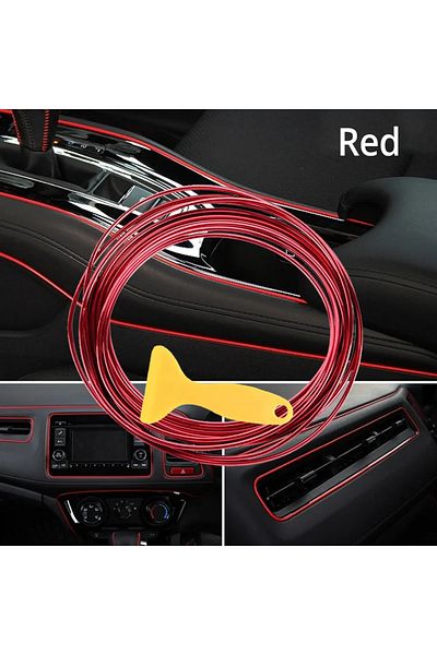 Choice 5m Red Car Moulding Decoration Flexible Strips 5m Interior Auto Mouldings Car Cover Trim Dashboard D