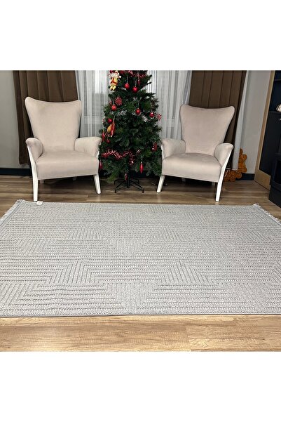 Hoomrugs Hoom Rugs Vega S5511A Açık Gri Hav Toz Vermez Hasır Dokuma Modern Ma...