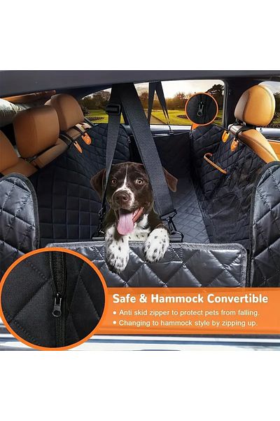 Choice Black Universal Pet Seat Cover For Car Rear Seat, 100% Waterproof Dog Car Hammock With Visual Mesh W