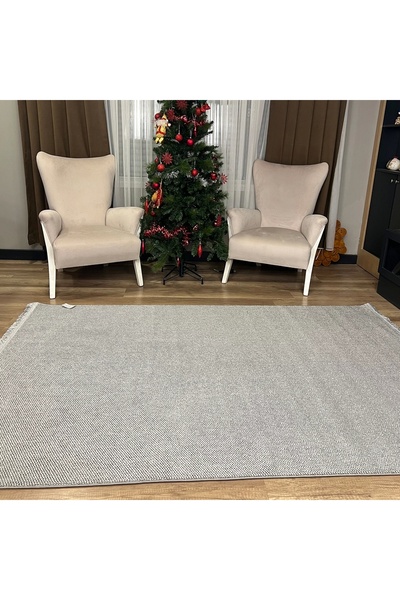 Hoomrugs Hoom Rugs Vega S5486A Açık Gri Hav Toz Vermez Hasır Dokuma Modern Ma...