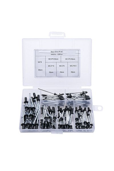 Choice 120PCS/box M2.4 M3.2 M4 black pull nail open aluminum core rivet decoration nail pull rivet
