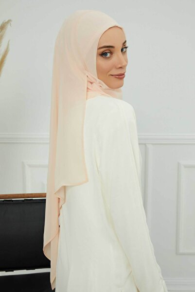 Aisha's Design Πρακτικό σάλι από σιφόν κλασικού σχεδιασμού, μπεζ, ps-11, μπεζ