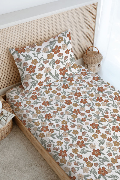 Tuğba Kuğu Single Fitted Sheet Set - Iconic Series - Vintage Flower