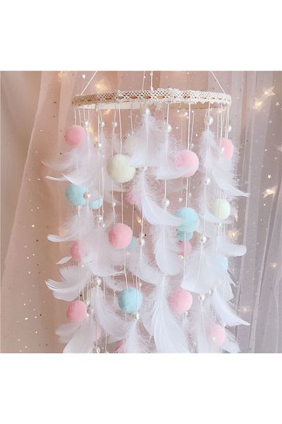 Choice With Light A-white Dream Catcher Wind Chimes Art Chimes Girls Room Decorations Bedroom Pendant Acces