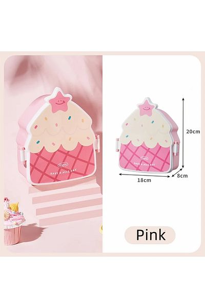 Choice Cake-pink Bento Lunch Box For Kids Kawaii Cartoon Students Cute Frog Sandwich Snack Food Box Fruit C