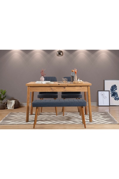 Vivense STORMİ AÇILIR MASA TAKIMI, ATLANTİK LACİVERT 1048, 120x75