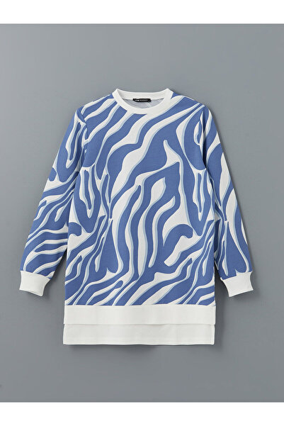 LC Waikiki سترة نسائية منقوشة برقبة دائرية للموسم الجديد - S5GQ47Z8