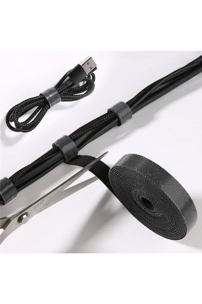 Choice 2m 2m 10mm Width Cable Organizer Usb Cable Winder Management Nylon Free Cut Ties Mouse Earphone Cord