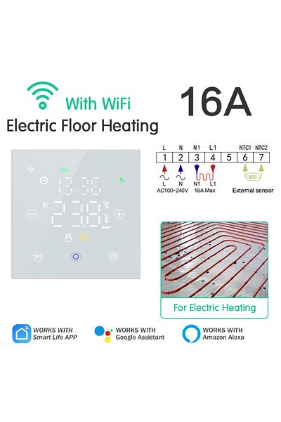 Choice Smart Thermostat Tuya WiFi for Water/Electric Floor Heating Gas Boiler Remote Temperature Control...