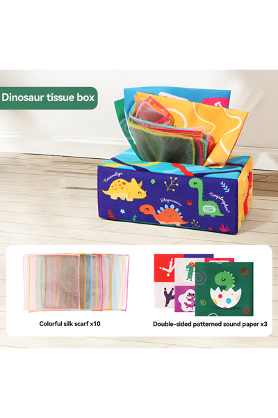 Choice علبة مناديل على شكل ديناصور، كتاب قماشي غير قابل للكسر، لعبة، علبة منا...