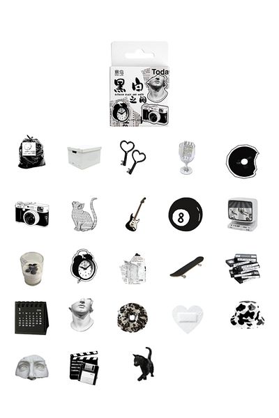 Choice Etori Life 46pcs Vintage stickers in black and white DIY Decoration Student Stationery Notebook D...