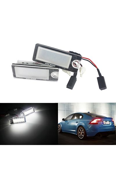Choice 6000k أبيض Angrong 2x مصابيح لوحة ترخيص LED لسيارة Volvo V70 S60 S80 Xc70 Xc90 بيضاء Ca