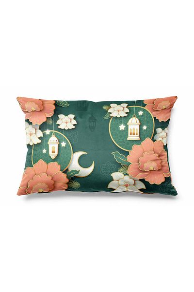 Pilloveland Μαξιλάρι ριχτάρι από σουέντ με σχέδιο Ramadan Lotus - Θήκη με στάμπα διπλής όψης, Ramadan Kareem