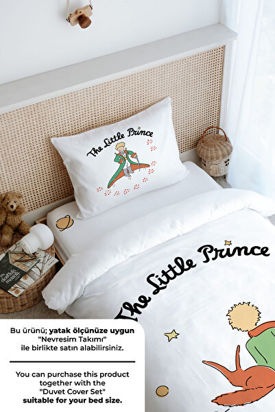 Tuğba Kuğu Tek Kişilik Lastikli Çarşaf Seti - Pure Baby Serisi - Tilki ve Küçük Prens