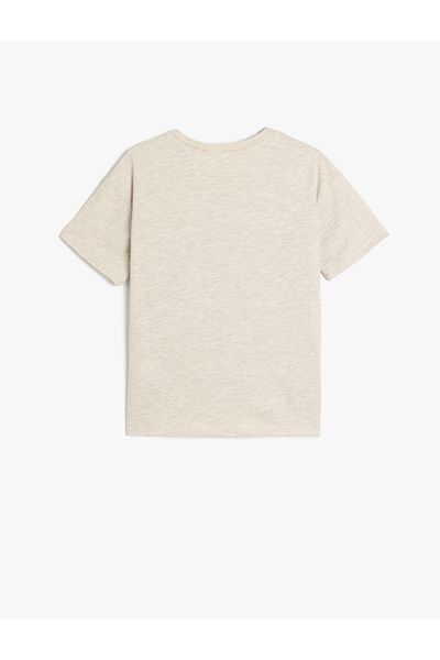 Koton Cotton Slogan Printed Crew Neck Short Sleeve T-Shirt