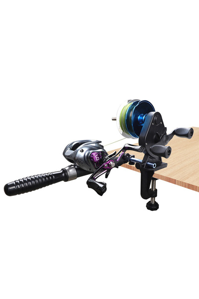 Choice بكرة خط صيد محمولة سوداء اللون ذات لف ثنائي الاتجاه، لفاف خط صيد عالمي