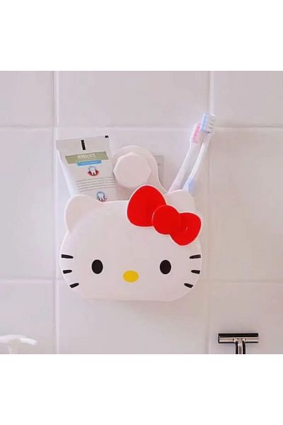 Choice About13x14.5cm Red Kawaii Cartoon Cute Children's Toothbrush Holder Hello Kitty Bathroom Stand Wall-