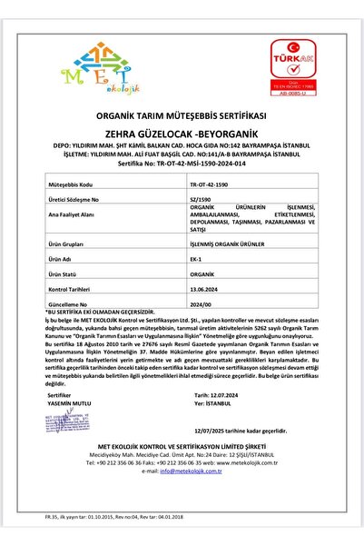 BEYORGANİK Organik Pankek Karışımı 500gr (PESTİSİT VE AFLATOKSİN ANALİZLİ)