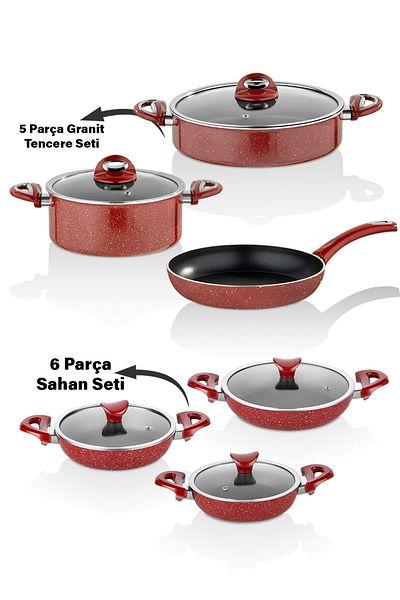Taç Titan Nostalgia 11 Piece Cookware and Saucepan Set