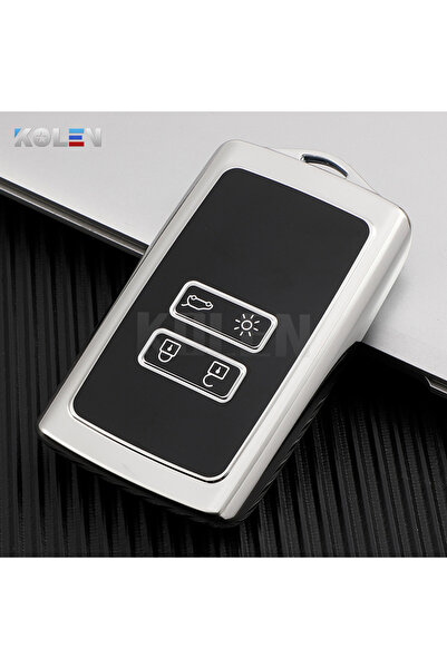 Choice حافظة فضية اللون مصنوعة من مادة TPU لمفتاح السيارة الذكي مزودة بغطاء و...