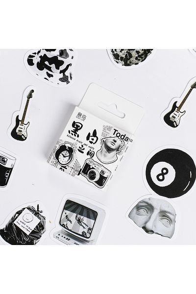Choice Etori Life 46pcs Vintage stickers in black and white DIY Decoration Student Stationery Notebook D...