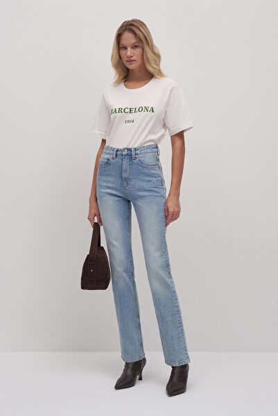 Mathilda Store Kadın Buz Mavisi Mathilda Yüksek Bel Straight Fit Jean