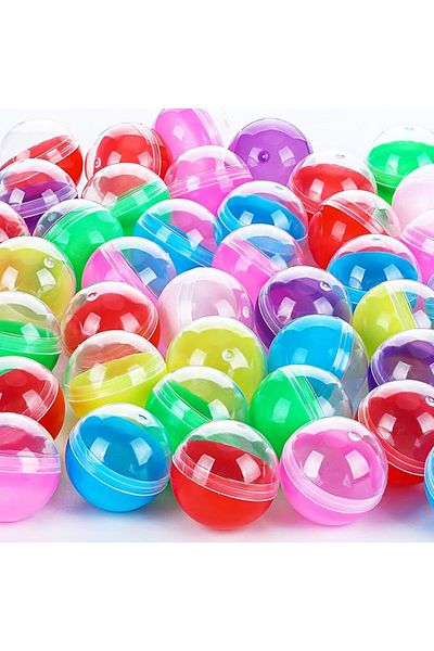 Choice Half Clear 100pcs Empty Clear-colored Round Capsules Plastic Capsule Dispenser Grab Balls Gumball Cl