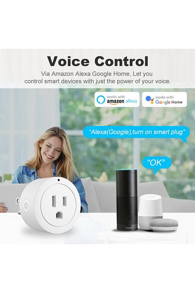manhot Us Tuya Smart Life Wifi Plug Us Socket Wireless Switch Smart Home App Timer Scene Linkage Support Al