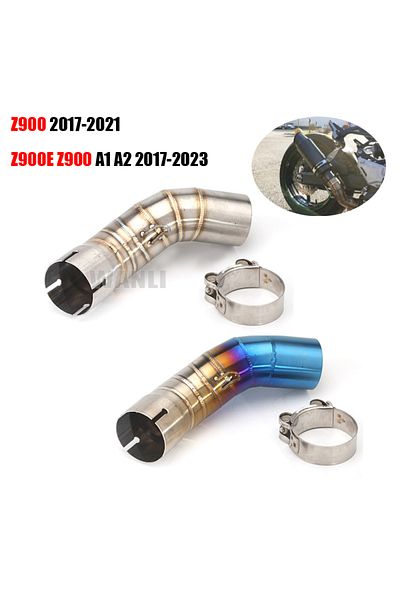 Choice For Kawasaki Z900 2017-2021 Z900E z900 A1 A2 2017 - 2023 Motorcycle Exhuast Middle Link Pipe Esca...