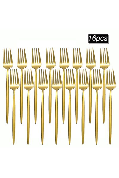 Choice 16pcs Fork 8/12/16pcs Stainless Steel Gold Tableware Dinner Fork Fruit Fork Steak Fork Salad Fork Su