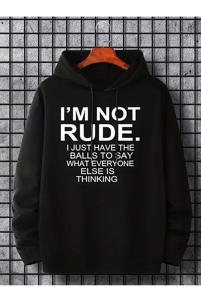 aynewmoda I'M Not Rough Printed Swaetshirt Hoodie