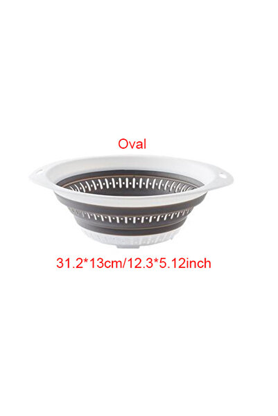 Choice سلة تخزين مطبخ قابلة للطي من السيليكون باللون الرمادي البيضاوي، متعددة...