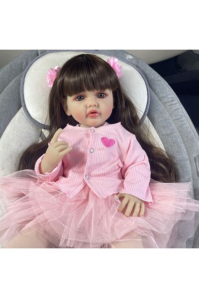 MRB Betty Girl 55cm Finished Reborn Doll Full Silicone Vinyl Girl Body Washable Betty Princess Toddl