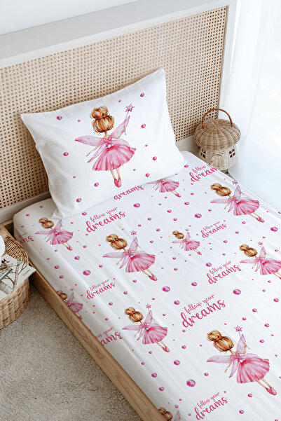 Tuğba Kuğu Single Fitted Sheet Set for Baby Series - Pink Fairy Bun