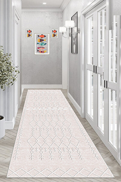 Zeria Home Yıkanabilir  Kaymaz Taban Modern Mutfak Halısı Oturma Odası Yolluk...