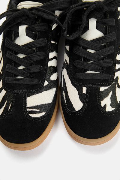 Pull & Bear Animal print leather trainers