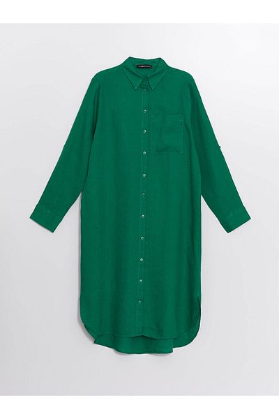 LC Waikiki Plain Oversize Linen Women's Shirt Tunic