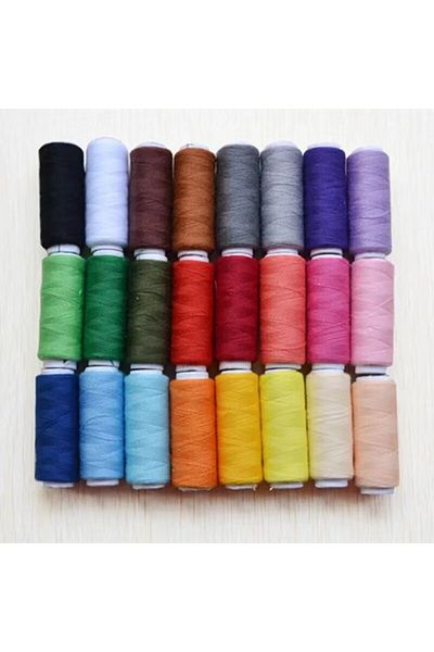 Choice 24pcs 24 Color Sewing Thread 100 Polyester Yarn Sewing Thread Roll Machine Hand Embroidery 200 Yard