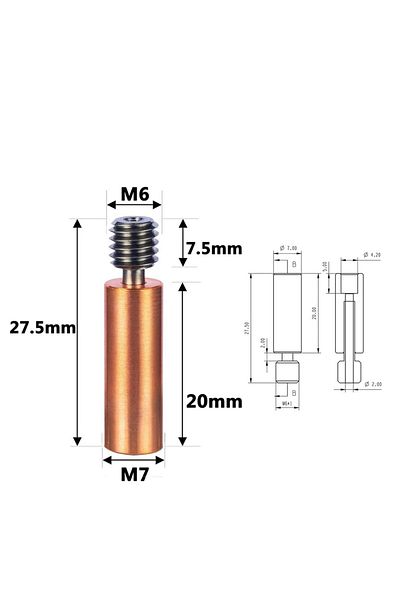 Choice Ender3 Cr10 Cr10 All Metal Heatbreak, Bi-metal Titanium Copper Throat Tube Replacement For Crealit