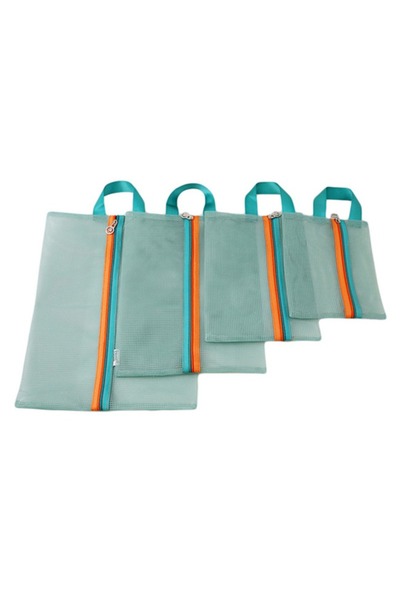 Choice green 4pcs/set Travel Storage Bag Portable Travel Mesh Bag Case Toilet...