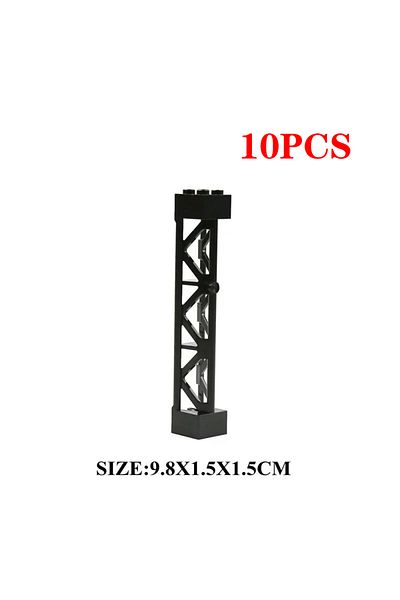 Choice Black 10pcs Double Sided Baseplates Bracket City Accessory Pillars Moc Parts For Military Building B