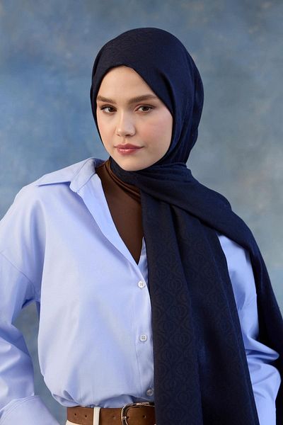 İpekhan Σαλιάρα ζακάρ από βαμβάκι Navy Blue Ipekhan 8008
