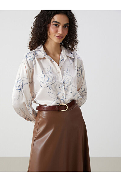 LC Waikiki Peak New Season Floral Satin Women's Shirt Tunic